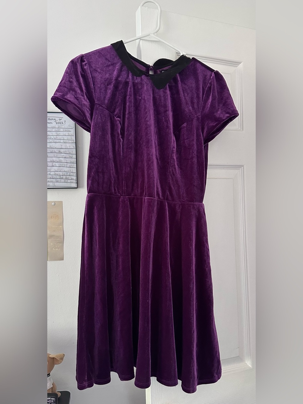 Hottopic Purple Velvet Peter Pan Collar Dress Size Medium